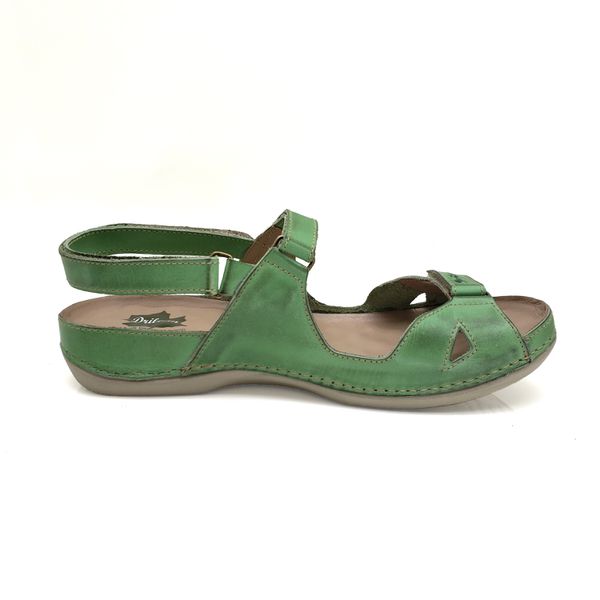 Sandália Feminina Ortopédica de Couro Legítimo e Palmilha Gel - Pistache - 36 (BE006) OUTLET