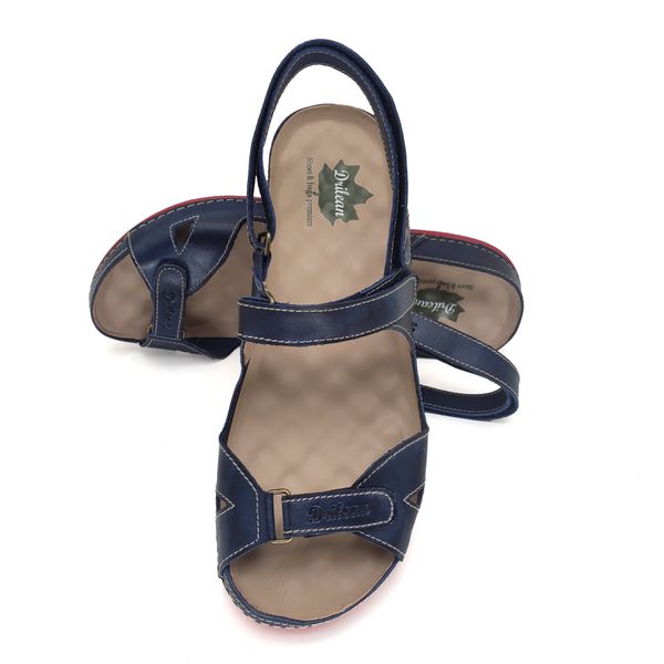 Sandália Feminina Ortopédica de Couro Legítimo e Palmilha Gel - Azul (BE006) 36 OUTLET