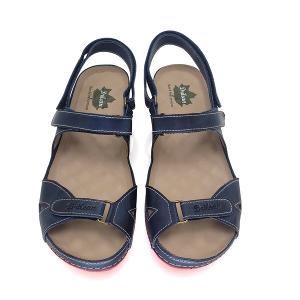 Sandália Feminina Ortopédica de Couro Legítimo e Palmilha Gel - Azul (BE006) 36 OUTLET