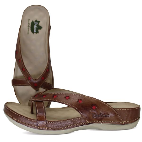 Sandália Feminina de Couro Legítimo e Palmilha Gel... - Drilean