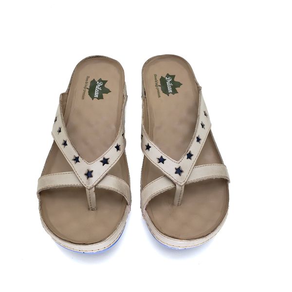 Sandalia Feminina Ortopédica Confortável de Couro Legítimo e Palmilha Gel - Off White - 33 (BE011) OUTLET