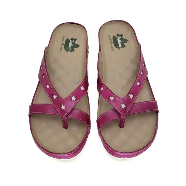 Sandália Feminina Ortopédica de Couro Legítimo e Palmilha Gel - Pink (BE 011)