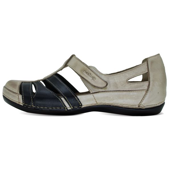 Sapatilha BE 012 Off White - Preto 100% em couro palmilha Gel