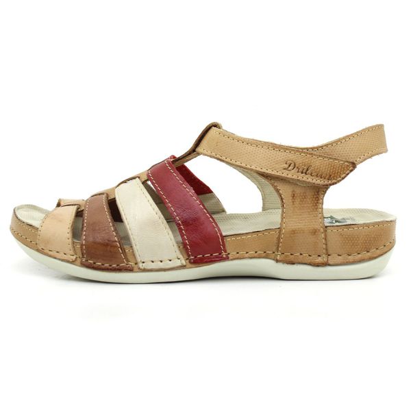 Sandália Feminina Para Esporão e Fascite Plantar Dores nos pés - Caramelo/Vermelho (BE013)