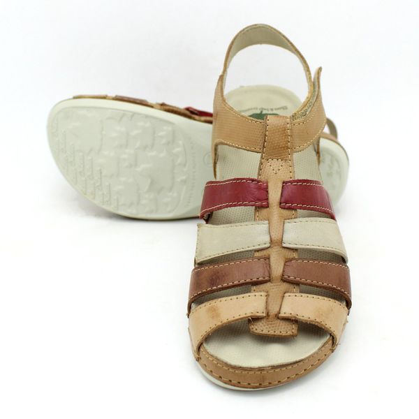 Sandália Feminina Para Esporão e Fascite Plantar Dores nos pés - Caramelo/Vermelho - 36 (BE013)
