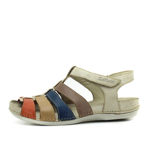 Sandália Feminina de Couro Legítimo com Palmilha em Gel - Off White (BE 013)