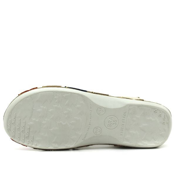 Sandália Feminina de Couro Legítimo com Palmilha em Gel - Off White (BE 013)