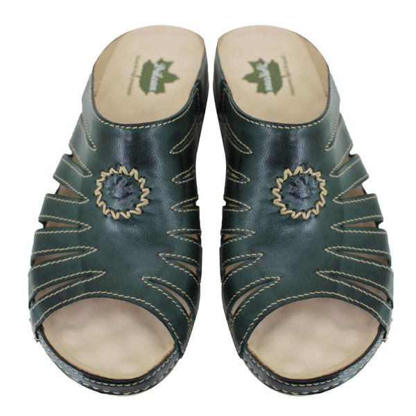 Sandália Feminina Anatômica de Couro Legítimo e Palmilha Gel - Verde (BE 018)
