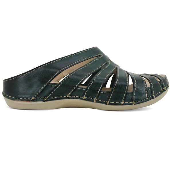 Sandália Feminina Anatômica de Couro Legítimo e Palmilha Gel - Verde (BE 018)