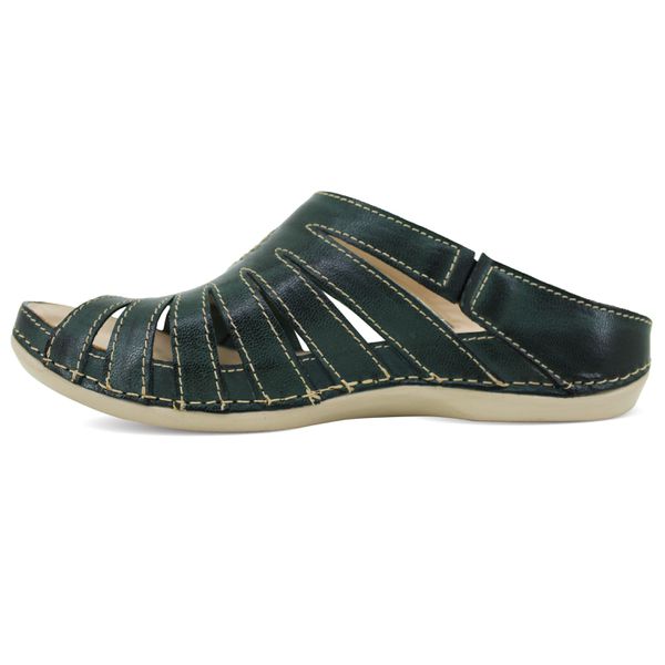 Sandália Feminina Anatômica de Couro Legítimo e Palmilha Gel - Verde (BE 018)