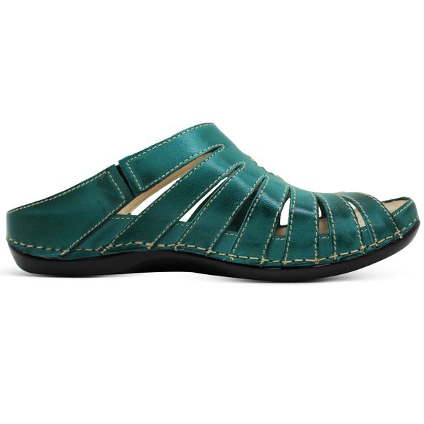 Sandália Feminina de Couro Legítimo e Palmilha em Gel - Oceano - 35 - 38 (BE018) OUTLET