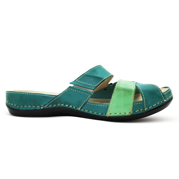 Sandália Feminina de Couro Legítimo e Palmilha Gel - Oceano (BE 019)