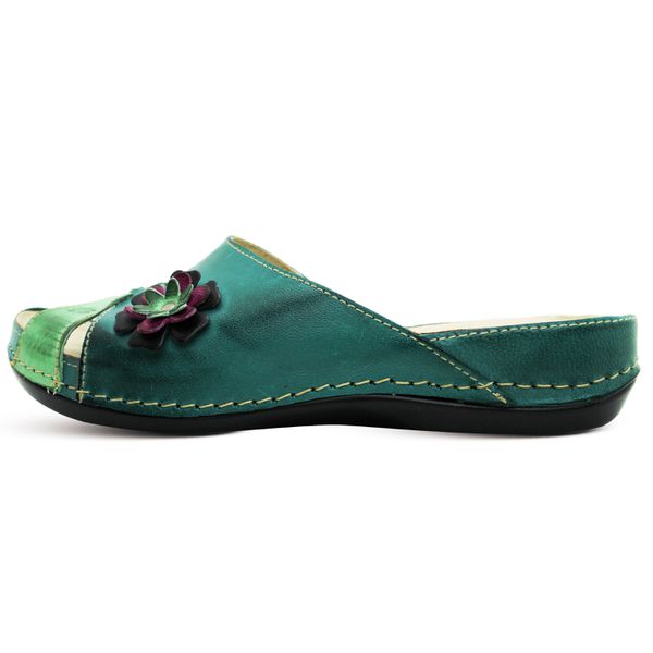 Sandália Feminina de Couro Legítimo e Palmilha Gel - Oceano (BE 019)