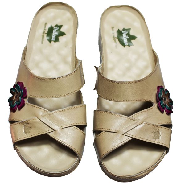 Sandália Feminina de Couro Legítimo e Palmilha Gel - Off White - 36 (BE019) OUTLET