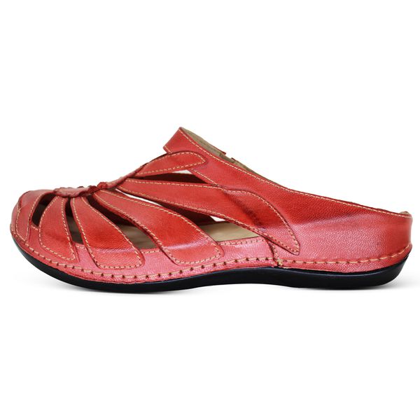 Mule Ortopédico Feminino Couro Legitimo com Palmilha Gel - Coral - 36 (BE020) OUTLET