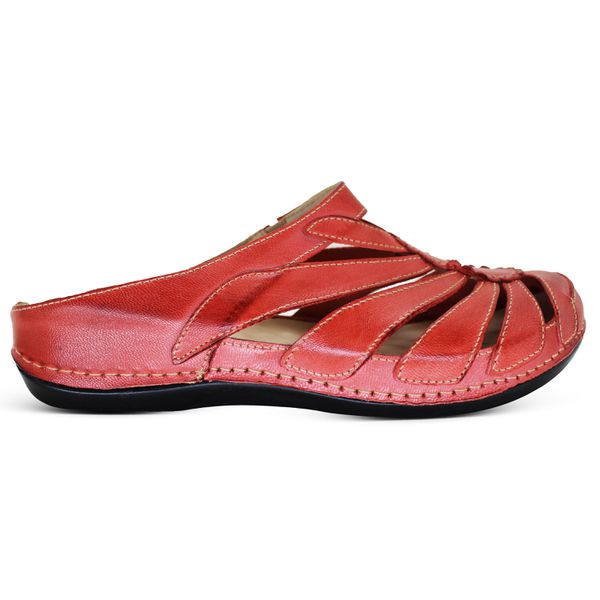 Mule Ortopédico Feminino Couro Legitimo com Palmilha Gel - Coral - 36 (BE020) OUTLET