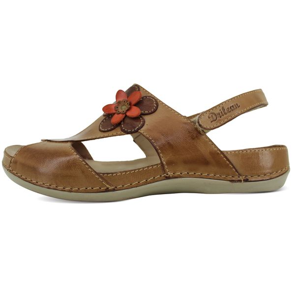 Sandália Feminina Anatômica de Couro Legítmo - Caramelo/Castanho (BE 023)