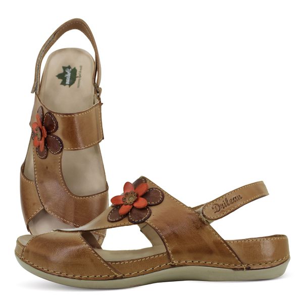 Sandália Feminina Anatômica de Couro Legítmo - Car... - Drilean