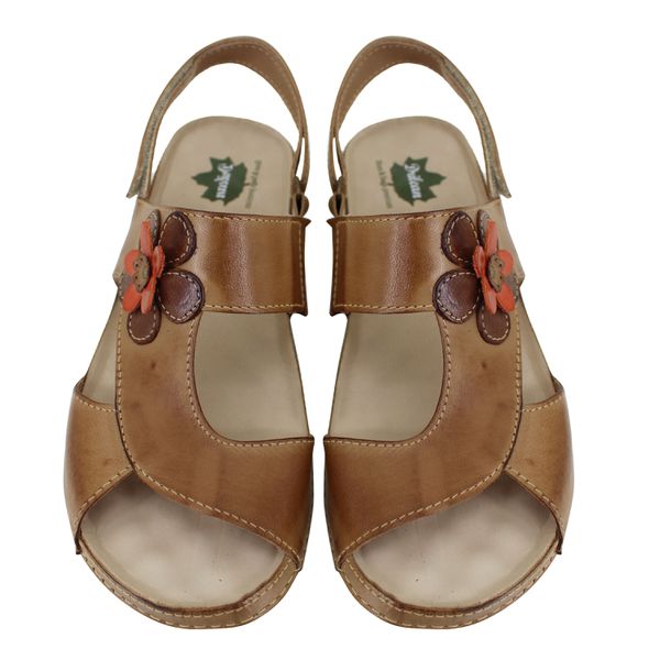 Sandália Feminina Anatômica de Couro Legítmo - Caramelo/Castanho - 36 (BE023) OUTLET