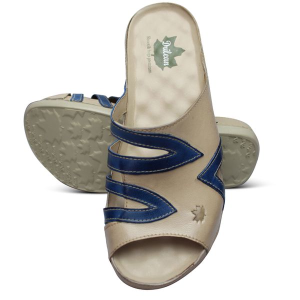 Sandália Feminina de Couro Legítimo e Palmilha Gel - Off/Acquacupo - 36 (BE024)