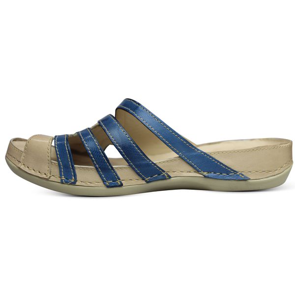 Sandália Feminina de Couro Legítimo e Palmilha Gel - Off/Acquacupo - 36 (BE024)