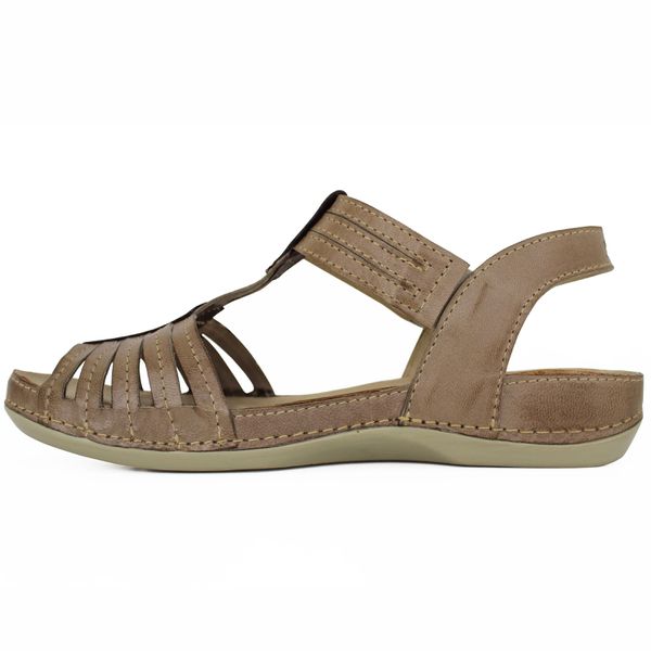 Sandália Feminina de Couro Legítimo e Palmilha em Gel - Fendi/Café (BE 025)