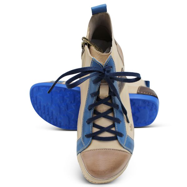 Bota Ortopédica Feminina Couro Legítimo e Palmilha Gel - Off/Fendi (BE 027)