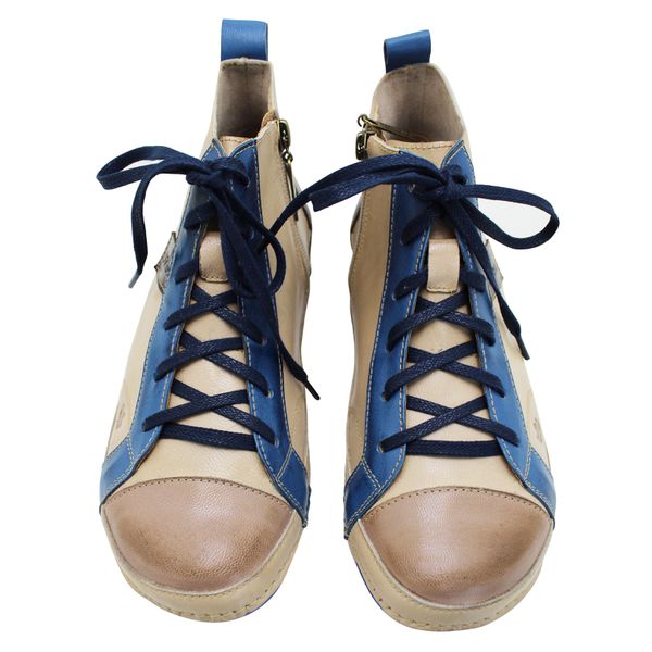 Bota Ortopédica Feminina Couro Legítimo e Palmilha Gel - Off/Fendi (BE 027)
