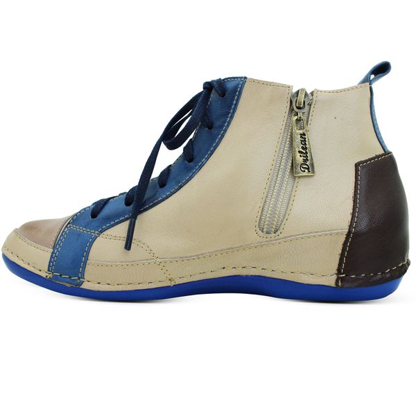 Bota Ortopédica Feminina Couro Legítimo e Palmilha Gel - Off/Fendi (BE 027)