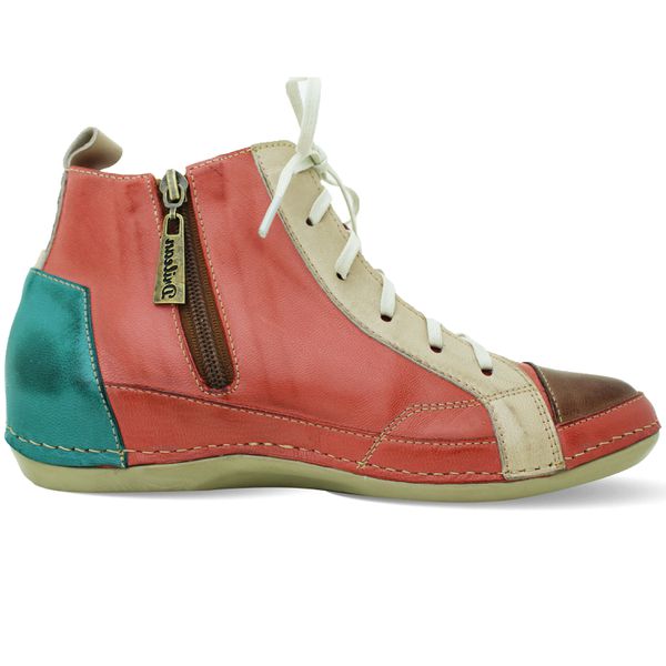 Bota Feminina Anatômica de Couro Legítimo e Palmilha Gel - Goiaba (BE 027)