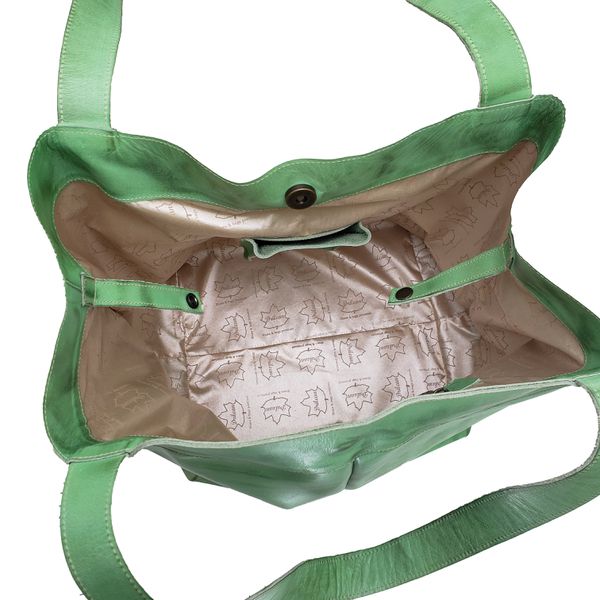 Bolsa BG 001 MANDALA Pistache 100% em couro