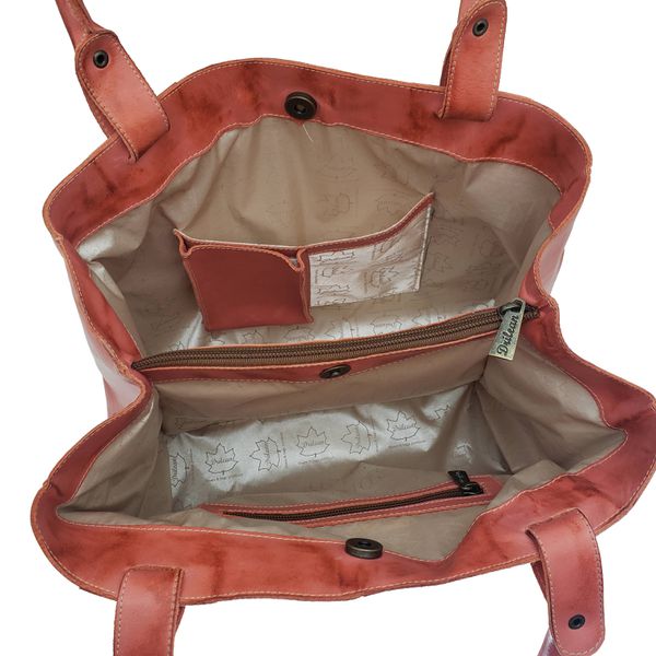 Bolsa BG 002 FLOR Coral 100% em couro