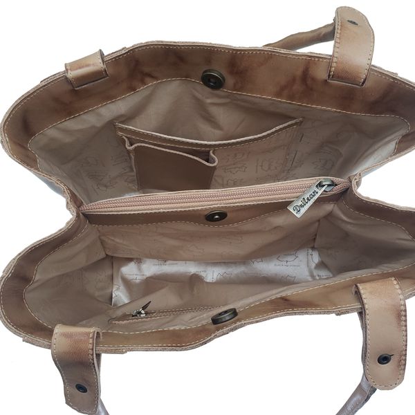 Bolsa BG 002 FLOR Caramelo100% em couro
