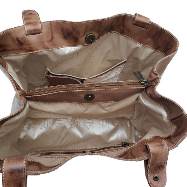 Bolsa BG 002 FLOR Castanho Piscina 100% em couro
