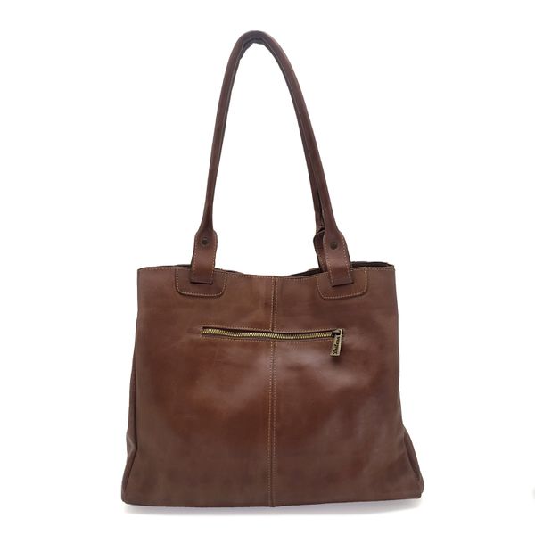 Bolsa BG 002 FLOR Castanho Piscina 100% em couro