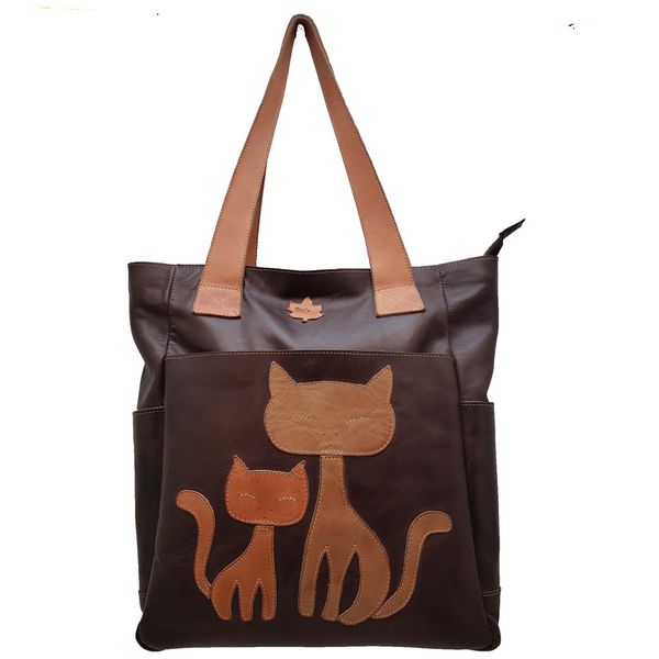 Bolsa BG 004 CAFÉ 100% em couro - BG004-0212 - Drilean