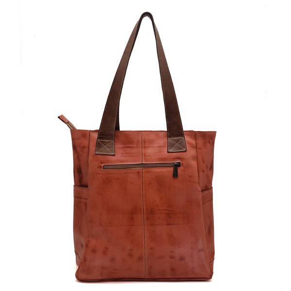 Bolsa BG 004 Coral-Castanho 100% em couro