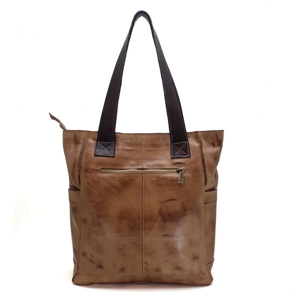 Bolsa BG 004 Caramelo-Café 100% em couro