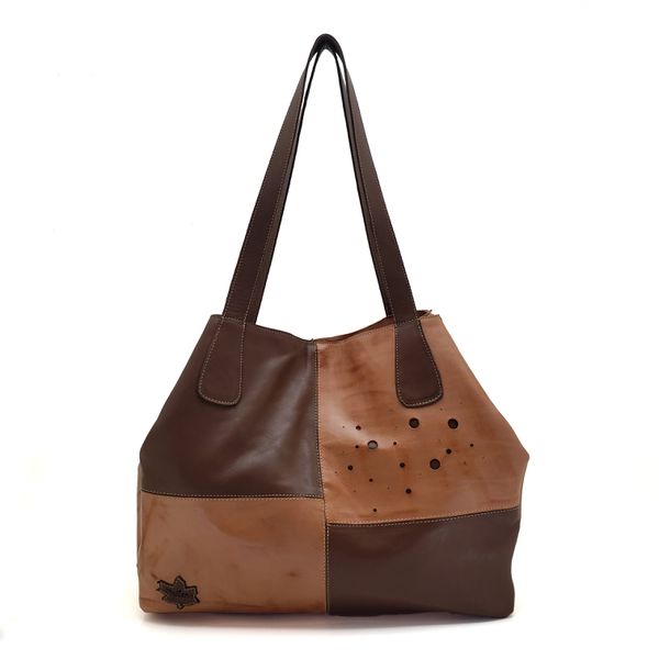 Bolsa BG 010 Laranja-Castanho 100% em couro - BG01... - Drilean