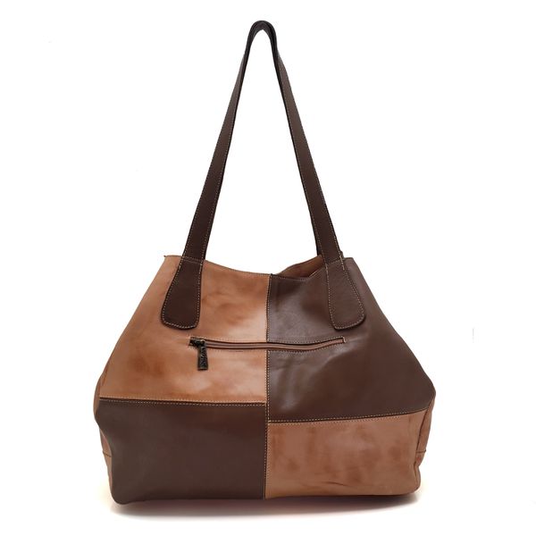 Bolsa BG 010 Laranja-Castanho 100% em couro