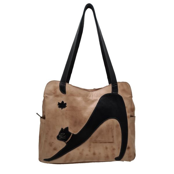 Bolsa BG 011 Gato Preguiçoso Tabaco 100% em couro ... - Drilean