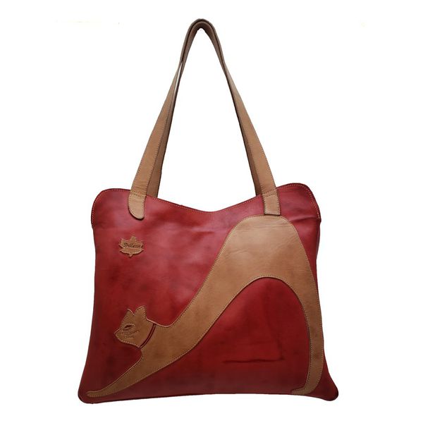 Bolsa BG 011 GATO PREGUIÇOSO VERMELHO 100% em cour... - Drilean