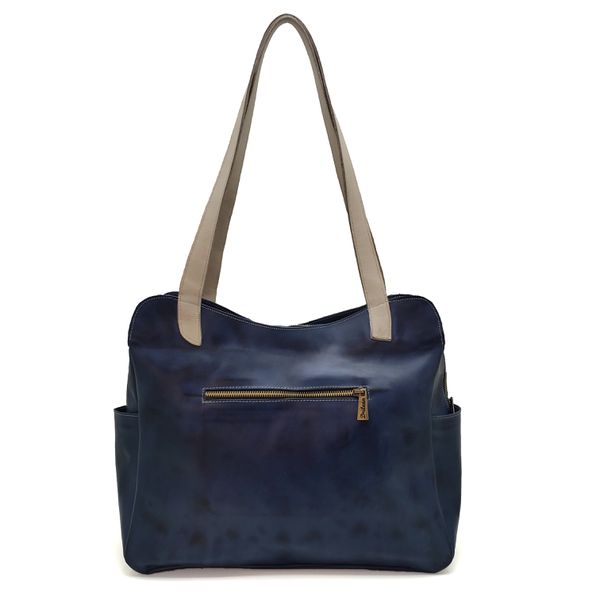 Bolsa BG 011 Gato Preguiçoso Azul 100% couro
