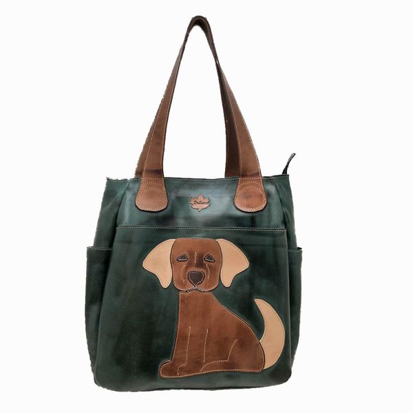 Bolsa BG 013 Cachorro Verde 100% em couro - BG013-... - Drilean