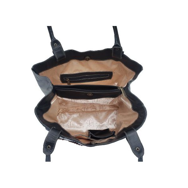 Bolsa BG 014 Mandala Preto 100% em couro