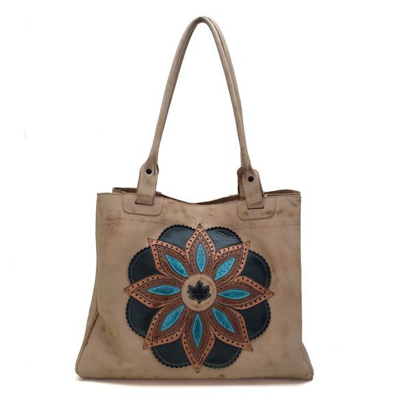 Bolsa BG 014 Mandala Tabaco 100% em couro - BG014-... - Drilean
