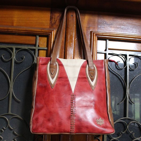 Bolsa BG 020 Castanho- Caramelo 100% em couro - BG... - Drilean