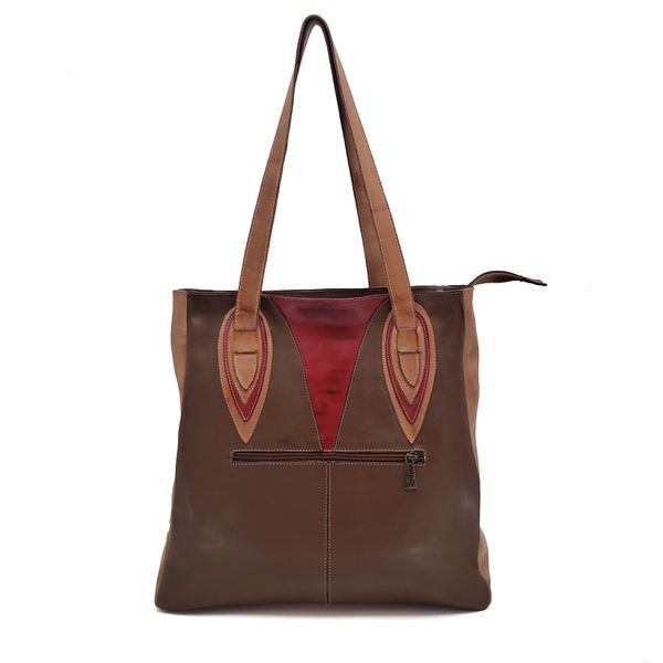 Bolsa BG 020 Castanho- Laranja 100% em couro