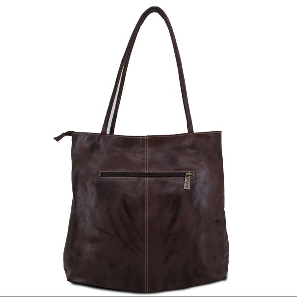 Bolsa BG 022 Café/Amarelo 100% em couro