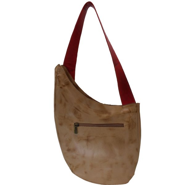 Bolsa BG 029 Castanho - Vermelho 100% em couro